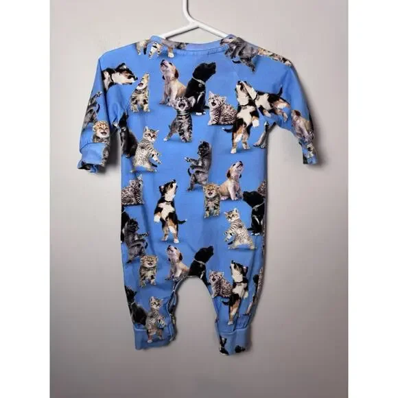 Molo Fairfax Romper Joy Of Music Cat Print Blue Baby Sz 3-6 Months $87 - Picture 11 of 11